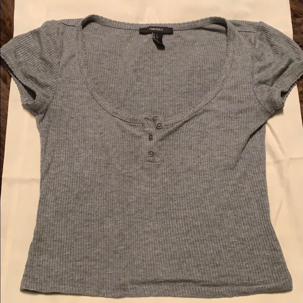 Grey Crop Top